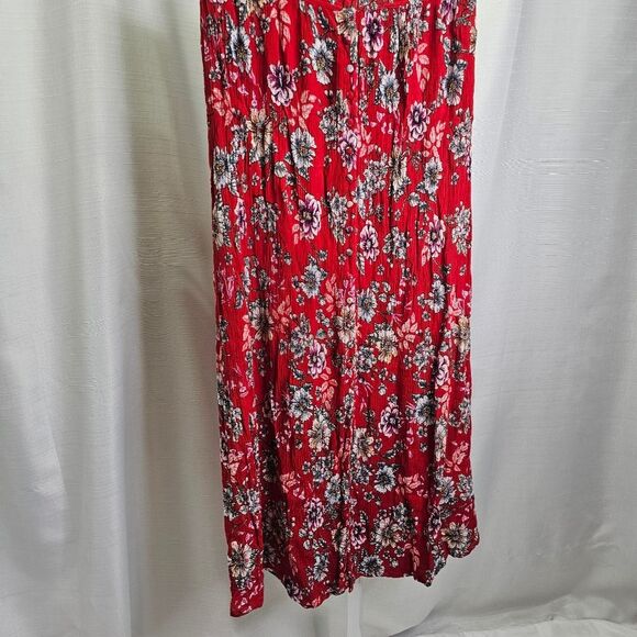 Patrons of Peace Red Floral Charlotte Maxi Skirt Size Large - Picture 3 of 10